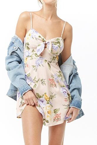 Forever21 Floral Tie-front Skater Dress