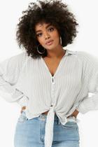 Forever21 Plus Size Striped Tie-front Shirt