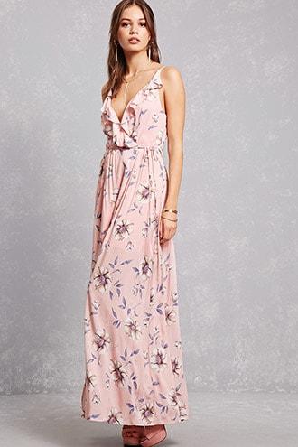 Forever21 Floral Ruffle Wrap Dress