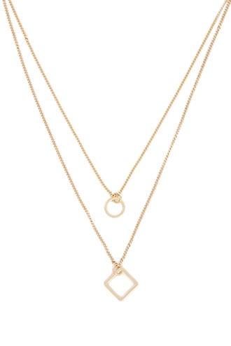 Forever21 Cutout Geo Charm Layered Necklace