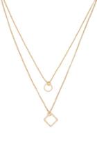 Forever21 Cutout Geo Charm Layered Necklace