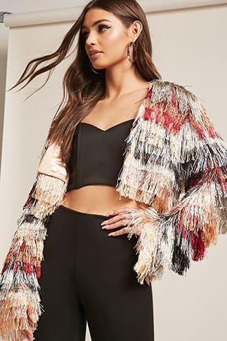 Forever21 Multicolored Tassel Jacket