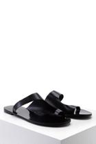 Forever21 Faux Leather Toe-loop Slides