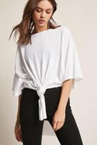 Forever21 Tie-front High-low Top