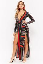 Forever21 Plunging Striped M-slit Dress