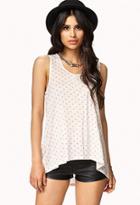 Forever21 Linen-blend Polka Dot Top