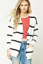 Forever21 Stripe Ribbed Knit Cardigan