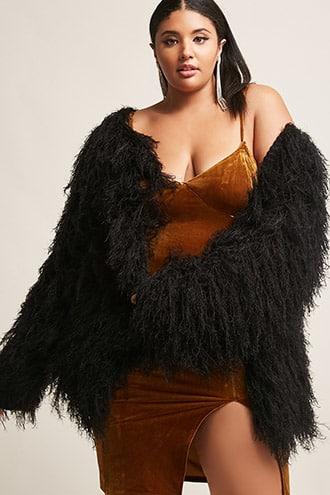 Forever21 Plus Size Fuzzy Longline Cardigan