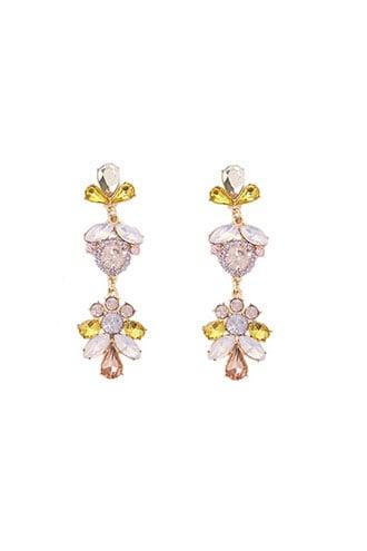Forever21 Floral Faux Gem & Rhinestone Drop Earrings