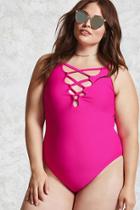Forever21 Plus Size Lace-up Swimsuit