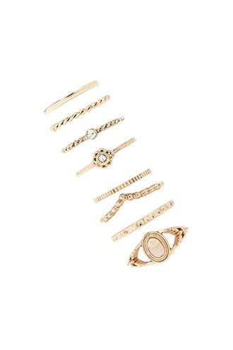 Forever21 Assorted Rhinestone & Faux Gem Ring Set