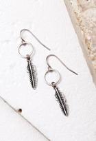 Forever21 Feather Drop Earrings (b.silver)