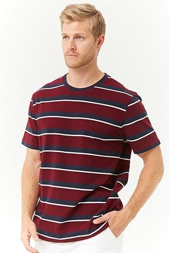 Forever21 Premium Striped Crew Neck Tee