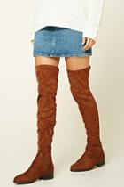 Forever21 Women's  Brown Faux Suede Over-the-knee Boots