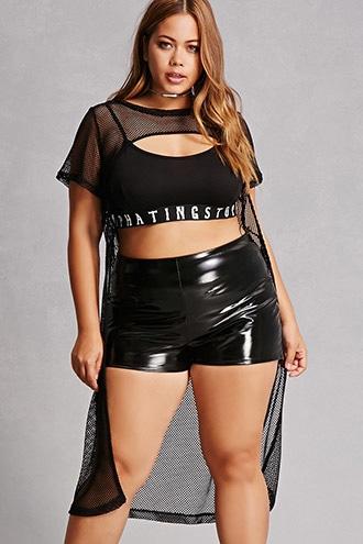 Forever21 Plus Size Mesh High-low Top