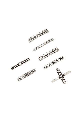 Forever21 B.silver Burnished Midi Ring Set
