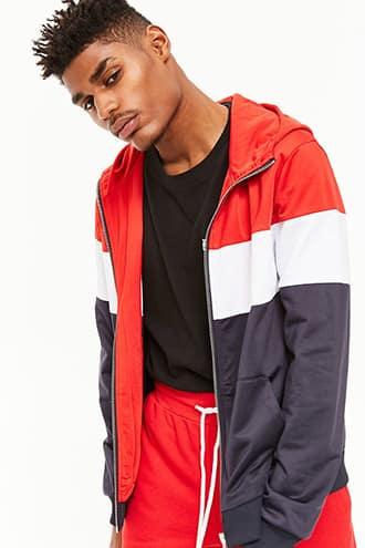 Forever21 Colorblocked Zip-up Hoodie