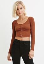 Forever21 Women's  Ribbed Crop Top (rust)