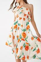 Forever21 Floral One-shoulder High-low Dress