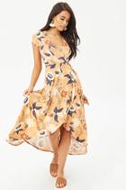 Forever21 Floral Faux-wrap High-low Dress