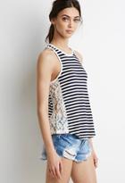 Forever21 Lace-paneled Stripe Tank