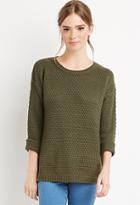 Forever21 Textured Knit Sweater (olive)