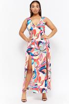 Forever21 Plus Size Abstract Plunging Maxi Dress