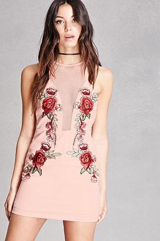 Forever21 Mesh-insert Mini Dress