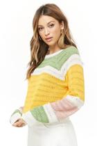Forever21 Open-knit Colorblock Sweater