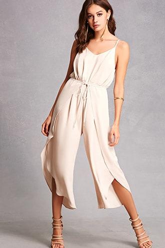 Forever21 Wrap-tie Culotte Jumpsuit