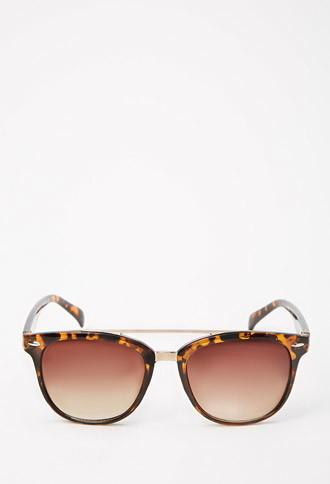 21 Men Square Brow Bar Sunglasses (brown)