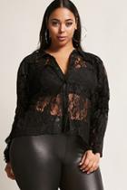 Forever21 Plus Size Sheer Lace Shirt
