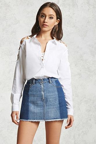 Forever21 Crisscross Open-shoulder Shirt