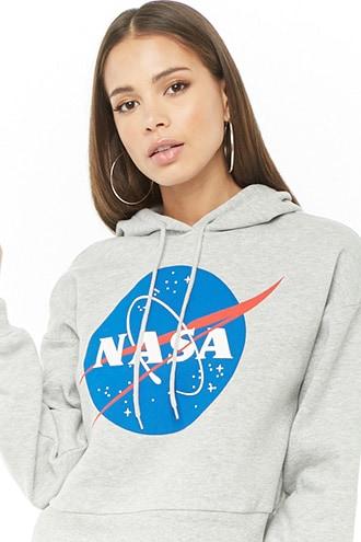 Forever21 Hooded Nasa Logo Sweatshirt