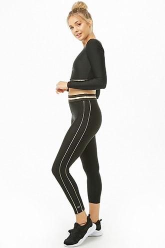 Forever21 Active Metallic-trim Leggings