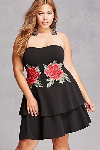 Forever21 Plus Size Strapless Peplum Dress