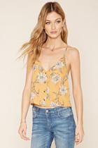 Love21 Women's  Contemporary Buttoned Floral Cami