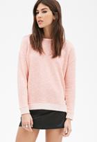 Forever21 Marled Contrast-trimmed Sweatshirt