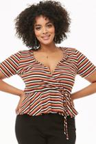 Forever21 Plus Size Striped Mock Wrap Top