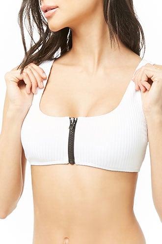 Forever21 Contrast Zippered Bikini Top