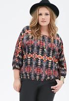 Forever21 Plus Size Abstract Geo Print Blouse