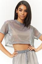 Forever21 Sheer Iridescent Crop Top