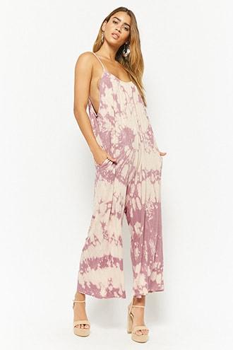 Forever21 Tie-dye Wide-leg Jumpsuit