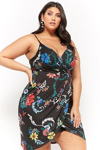Forever21 Plus Size Floral Faux-wrap Dress