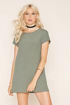 Forever21 Women's  Olive Woven T-shirt Dress