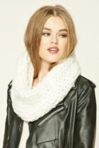 Forever21 Cream Purl Knit Infinity Scarf