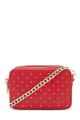 Forever21 Red Studded Crossbody Chain Bag