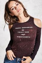 Forever21 Graphic Open-shoulder Top