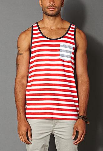 Forever21 Striped Pocket Tank Top