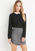 Forever21 Curved-hem Zippered Skirt